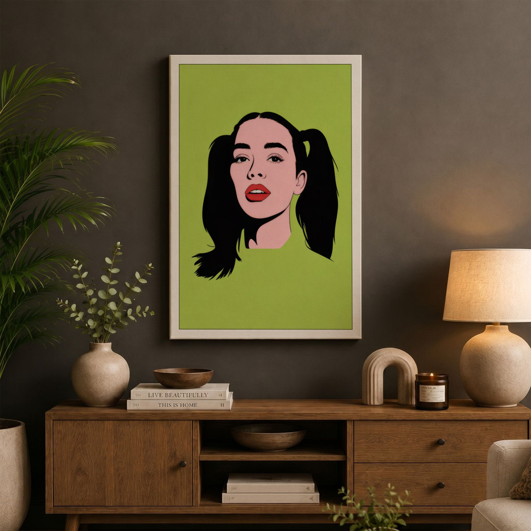 Bold Pop Portrait Pop Art - Wrapped Canvas
