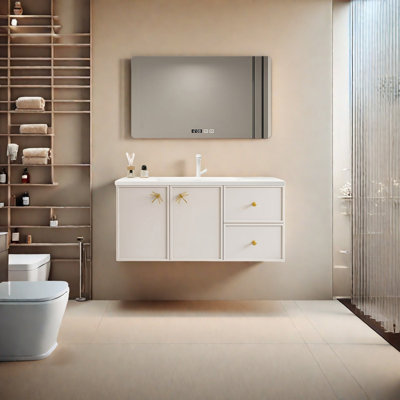 Light luxury cream style bathroom cabinet