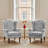 Duward Upholstered Rococo Light Gray Chenille Wingback Accent Chair with Rolled Arm and Solid Wood Leg (Set of 2)-1893327857