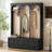 Hall Tree With Arched Design, 8 Hooks And 3 Drawers-1584236992