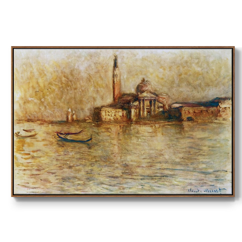 San Giorgio Maggior, 1908 05, reproduction d'art sur toile, H 25 po x l 37 po x P 2 po, Toile avec cadre noyer