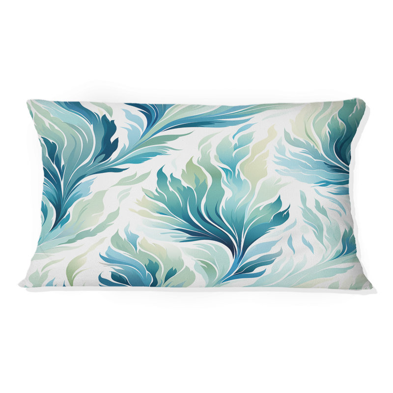 Oreiller en polyester bleu et blanc Coastal Ikat Breeze III