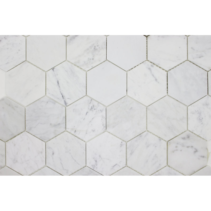 4" x 4" Marble Honeycomb Mosaic Wall & Floor Tile