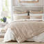Ensemble de courtepointe brodée en coton 3 pièces, taupe-130473807
