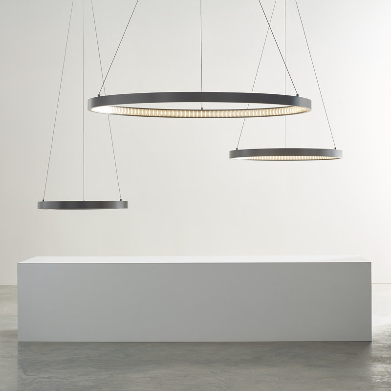 Bodiam 1 - Light LED Chandelier, Satin Nickel, 2" H x 30.4" W x 30.4" D