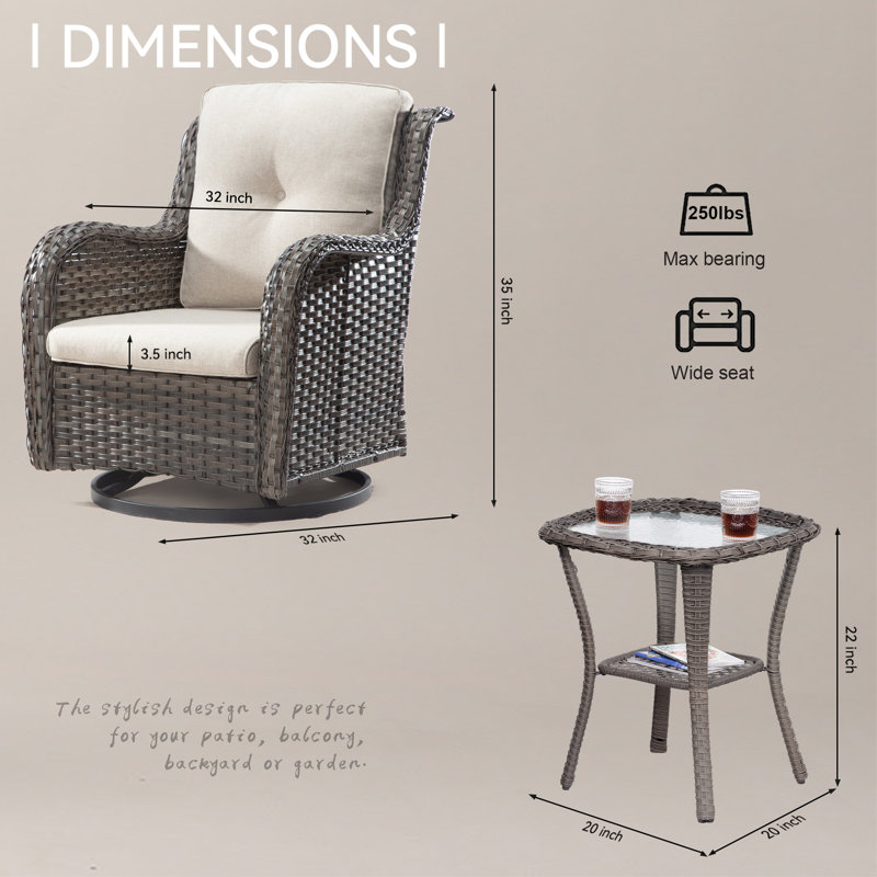 Ensemble de conversation avec coussins Isella, Beige, Brun