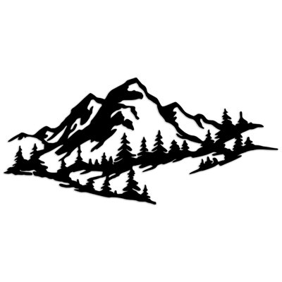 Décoration murale paysage de montagne avec arbres - Bouleau baltique naturel