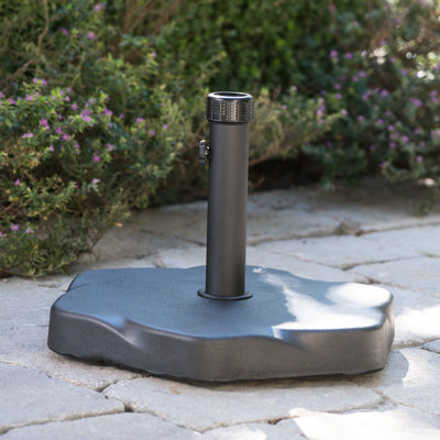 66 Lbs Umbrella Base - Concrete And Steel, Hexagonal, Adapter , Black, 18.46" D X W 14" H 66-Pound Holder Concrete, Steel Hexagonal With Adapter,