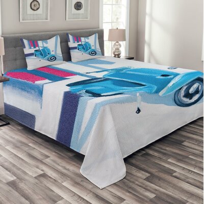 Microfiber Modern & Contemporary Fantasy Snow Capped Mountain Coverlet Set -  Ambesonne, bed_12933_twin