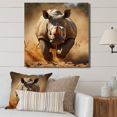 " African Rhinoceros Running "