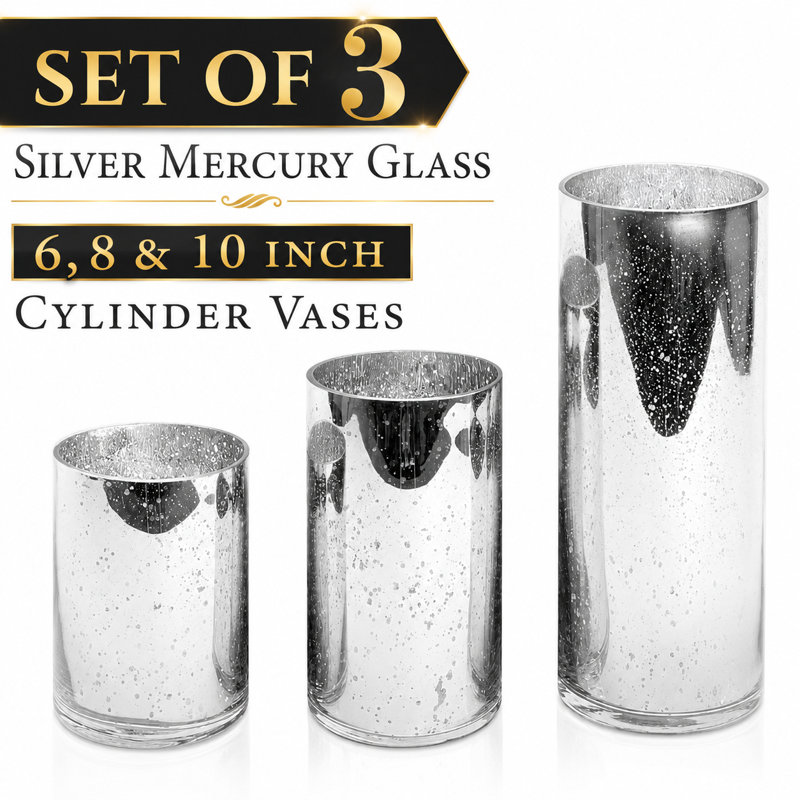  Ensemble de 3 vases en argent