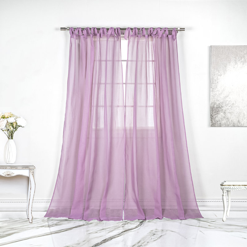 Elyse Sheer Curtain Panel Pair, 52" W x 84" L, Orchid