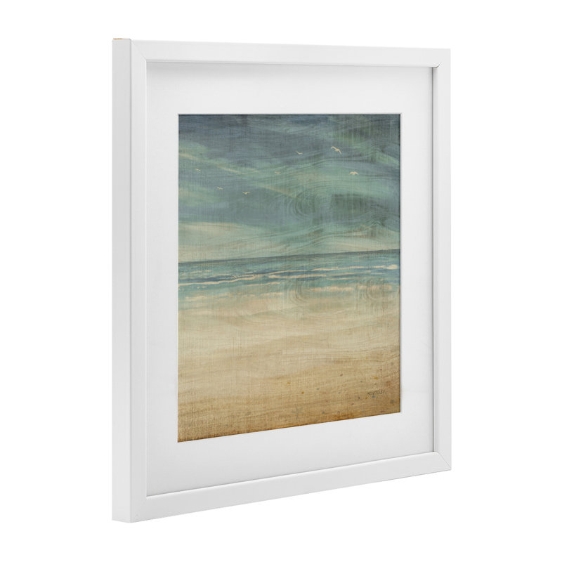 «Moody Coastal Days», reproduction encadrée sous verre, conception de Dan Meneely, H 13 po x l 13 po, Cadre blanc côtier