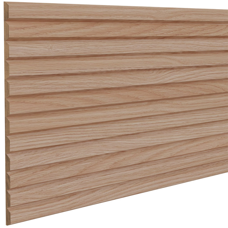 Tambour à lattes biseautées de 1 po de hauteur (l 12 po x L 48 po), Chêne rouge naturel