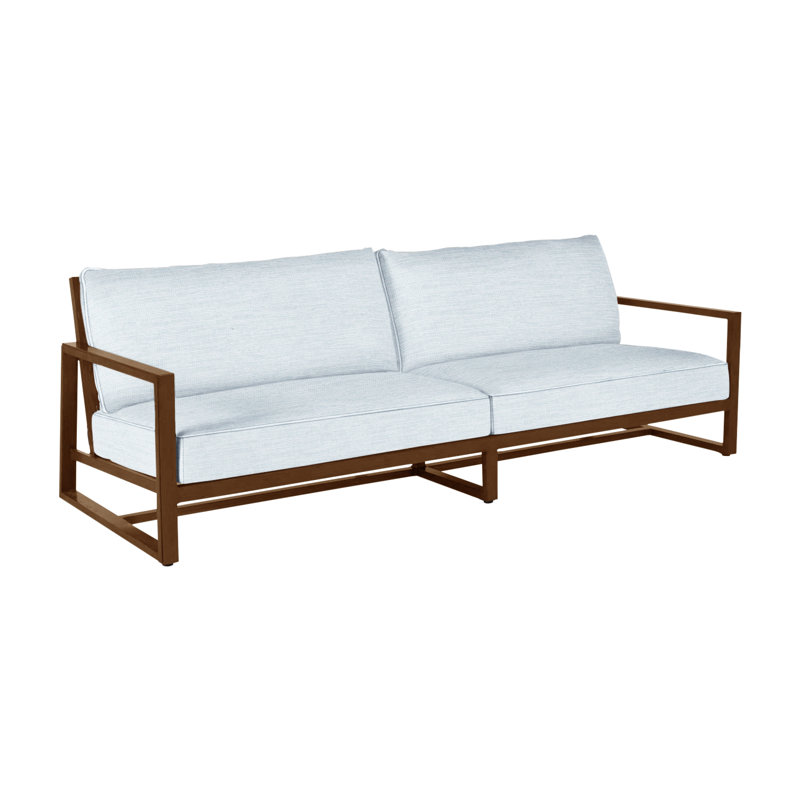 Avondale Aluminum Sofa - Oak, Welt, Oak, Paper Sky