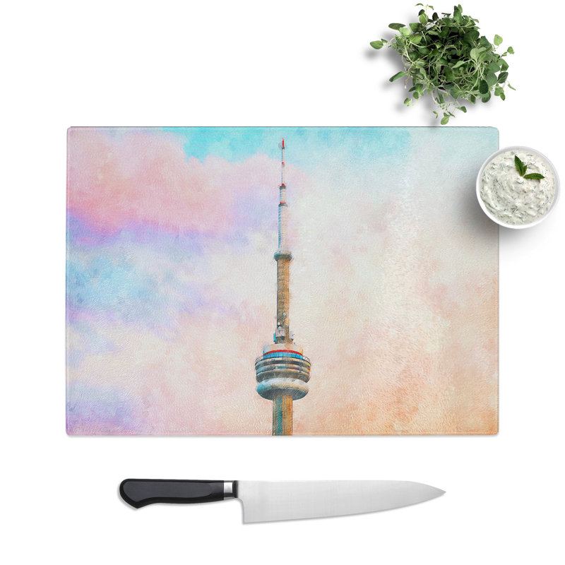 Tempered Glass the CN Tower in Toronto Canada Chopping Board, 28.5 cm x 39 cm