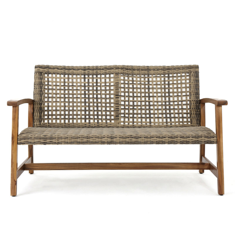 Hampton Wood + Wicker Loveseat