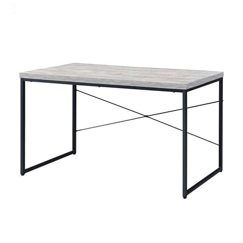 Bureau d'écriture rectangulaire en faux béton idéal pour le bureau ou le bureau dans la chambre ou le salon, Blanc