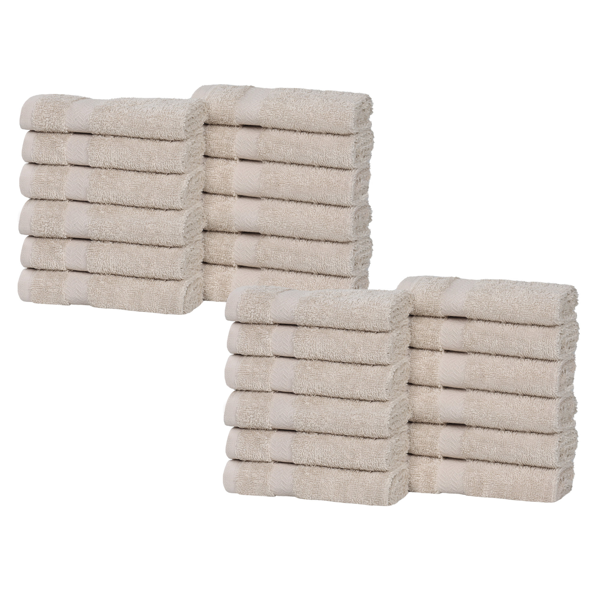 Franklin Cotton Lightweight Quick-Drying Face Towel Washcloth, Stone