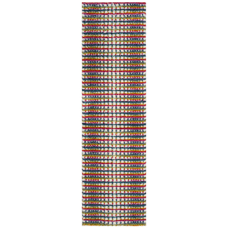 Tapis performance rayé Cleveland, Tapis de couloir 2 pi 3 po x 8 pi