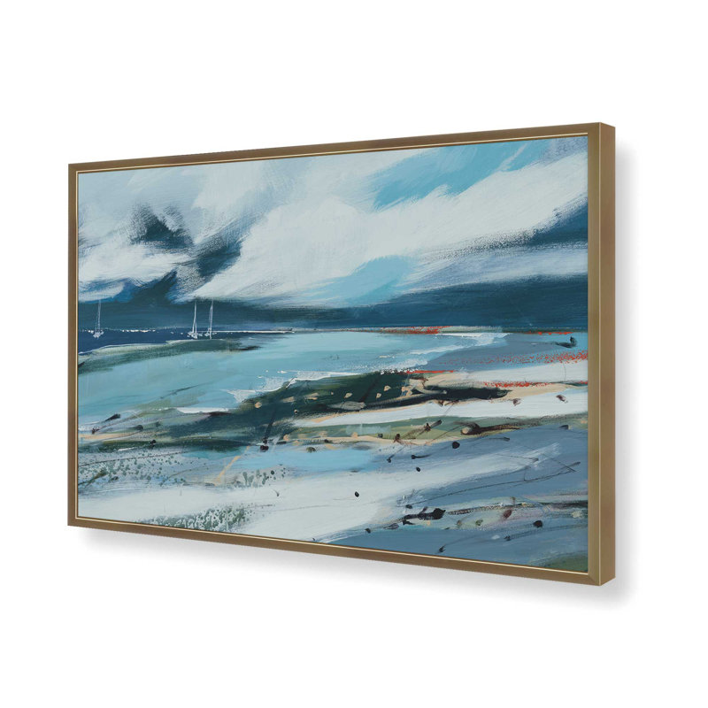 Imprimé Call of the Ocean, Or brossé, H 25,25 po x l 37,25 po