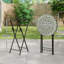 Round Metal Folding Outdoor Side Table , 35.5cm cm W 35.5cm cm D