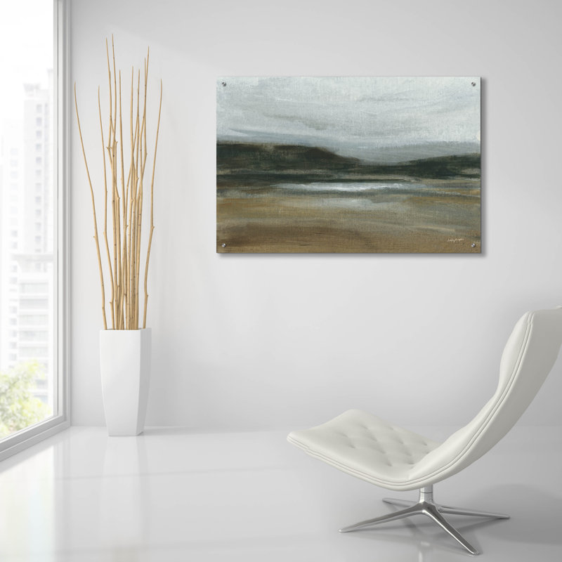  «Misty River Valley» par Haley Knighten, art mural en verre acrylique, 36 po x 24 po