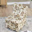 Chaise de salle à manger en flanelle, brun charmant, accent floral, assise rembourrée en flanelle peu encombrante, coussin moelleux, magnifique - brun-2104541397