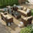 Aun 7 - Person Patio Conversation Set with Cushions-1659255809-1738163944