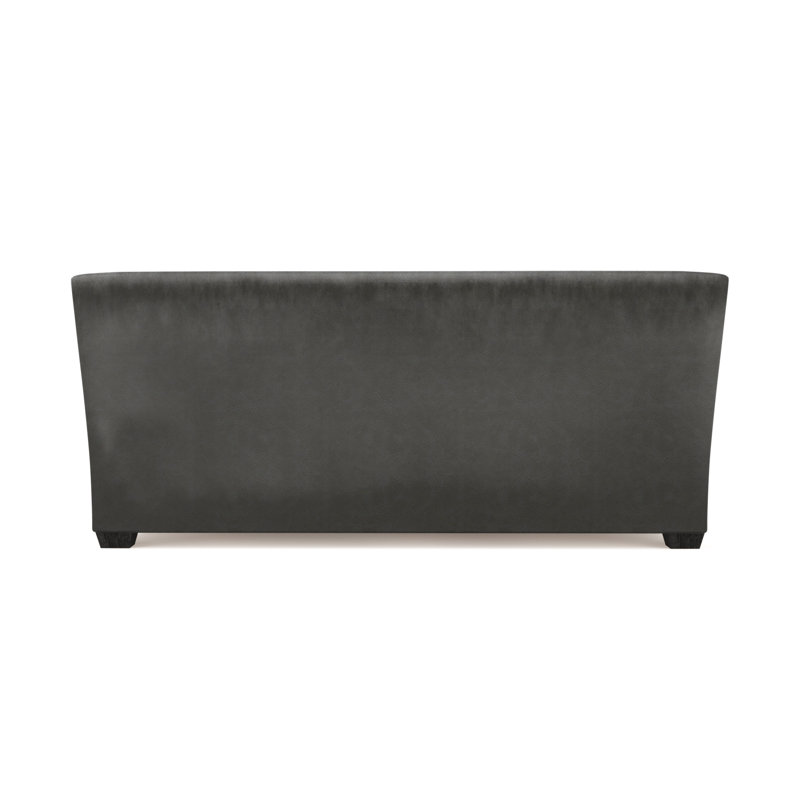 Rivington Flare Square Track-Arm Loveseat, Box Weave Linen Alabaster, 31" H x 72" W x 37" D, Ebony