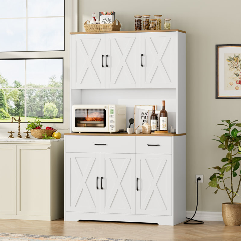 71" H Kitchen Pantry Cabinet, White
