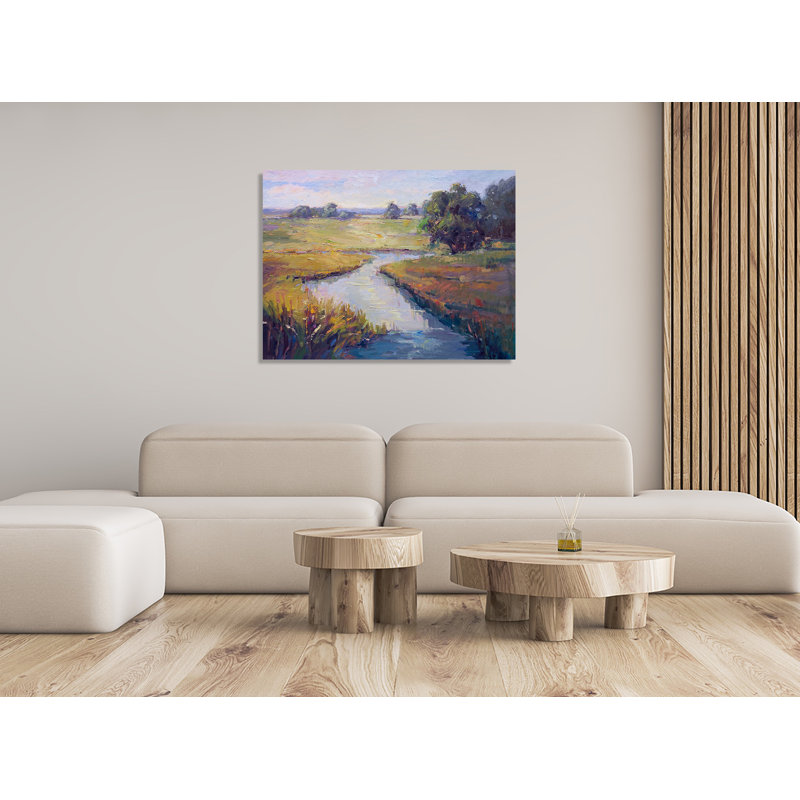 John Beard Collection''s Last Light On Giclee Canvas Hand Embellished Art, 20" H x 24" W x 1.5" D, Brown Framed Canvas