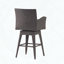 Tabouret de bar rotatif moderne en osier brun multi avec pieds fuselés et coussin beige, 1 pièce