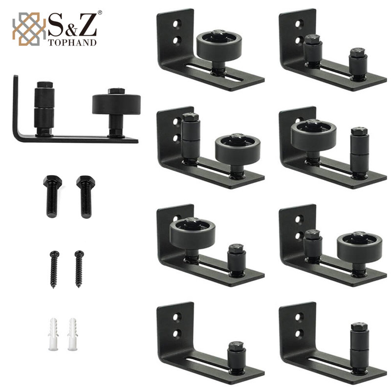 Wall Mount Heavy Duty Sliding Barn Door Floor Guide，8 Assemble Setup Options，Flush Design Bottom