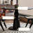 Retro Black Round Solid Wood Dining Table-1475132703
