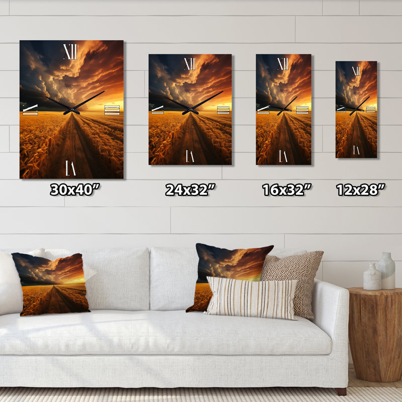Horloge murale Golden Fieldsa, H 32 po x l 16 po x P 1 po