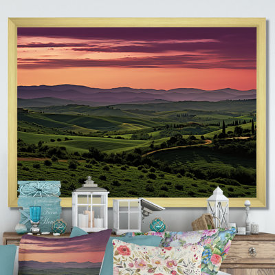 Toscane, crépuscule sur toile