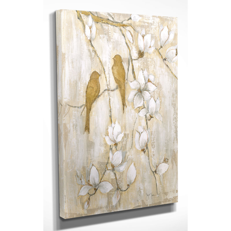 Song of Spring I Gold and White Canvas Print