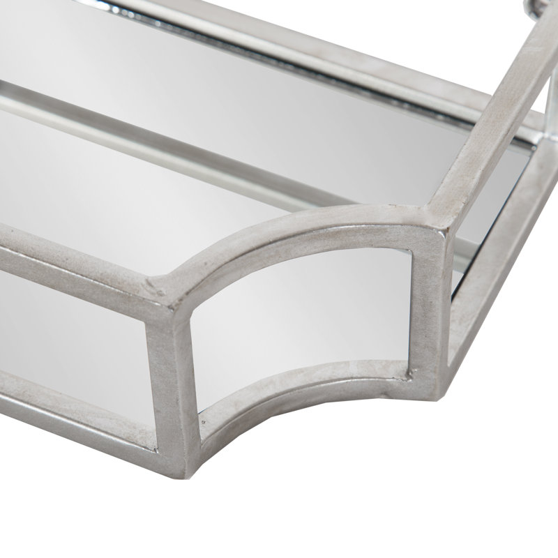Zain 2 Piece Metal Floating Shelf, Silver