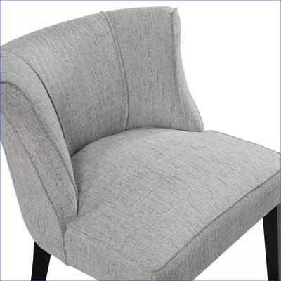 1 Piece Modern Slate Gray Upholstered Accent Chair, Curved Back Foam Cushion Seat with Espresso Legs for Home Living Room Adults