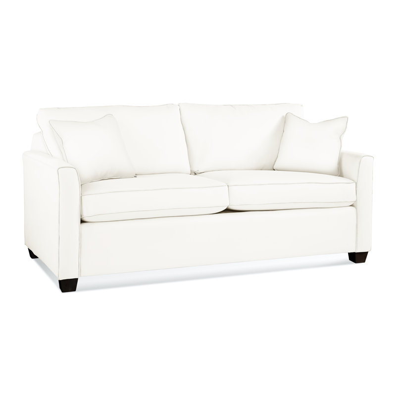 Charleston 77" Sleeper Sofa, Gel Memory Foam, Black, Elite Ivory 100% Polyester