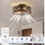 Ventilateur de plafond encastré antique avec lumière en cage réversible 6 vitesses-130156548
