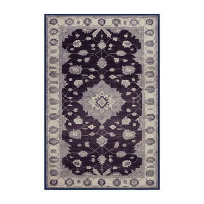 Machine Washable Overdyed Purple Area Rug