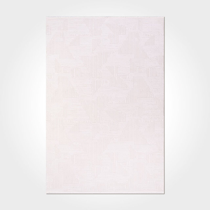 Modern Cream Machine Washable Non-Slip Area Rug, Rectangle 3'4" x 5'
