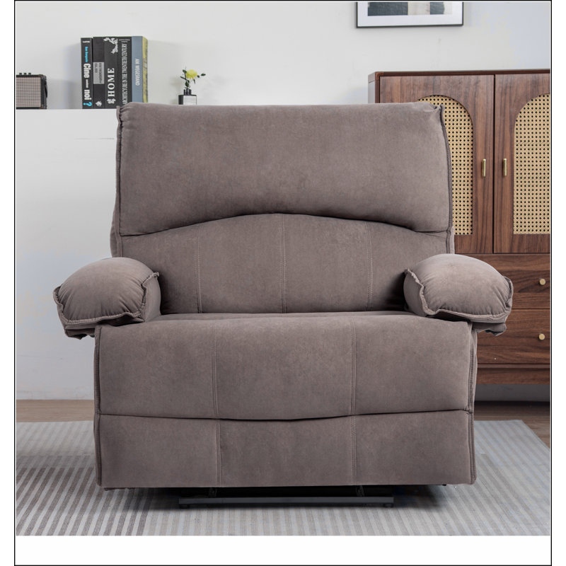 Fauteuil inclinable manuel surdimensionné pour le salon, Brun