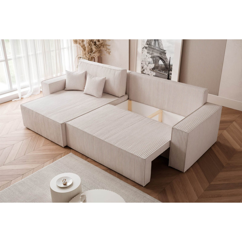 4 Seater Sofa Bed, Cream