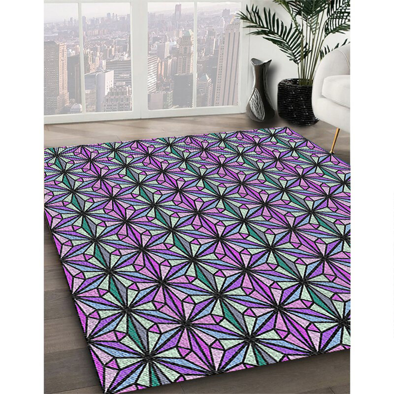 Geometric Indoor Rug, Round 6'