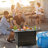 Outdoor Fire Pit 50,000 BTU Propane Gas Fire Table With Lid Fireplace With Glass Wind Guard Wicker Base For Garden, Patio, Backyard, 44"