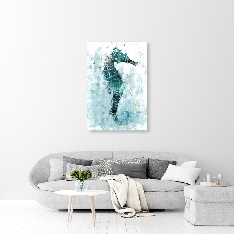Scattered Seahorse Painting by Emma Brooks, Outdoor, 60" H x 40" W x 1.5" D