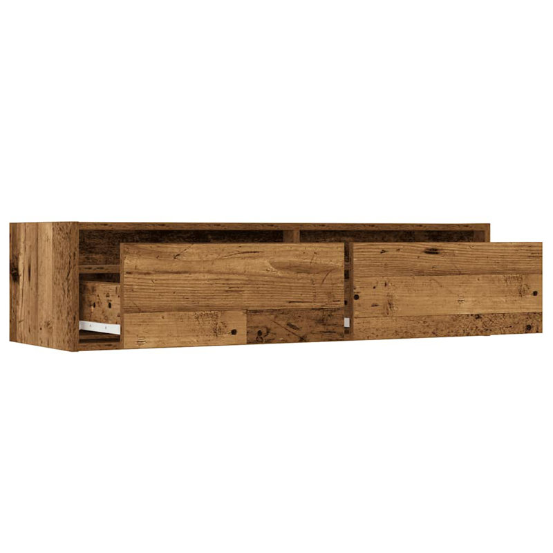 Exuma TV Stand, 25cm H x 100cm L x 35.5cm W, Old Wood